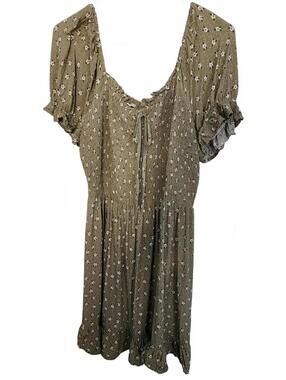 AUW Sage Green Multicolored Dress 1X pre-owned
